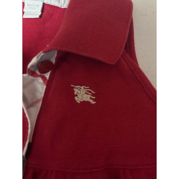Burberry Baby Girls Red Button-Front Sleeveless Dress Size 18M Pure Cotton - Picture 3 of 6